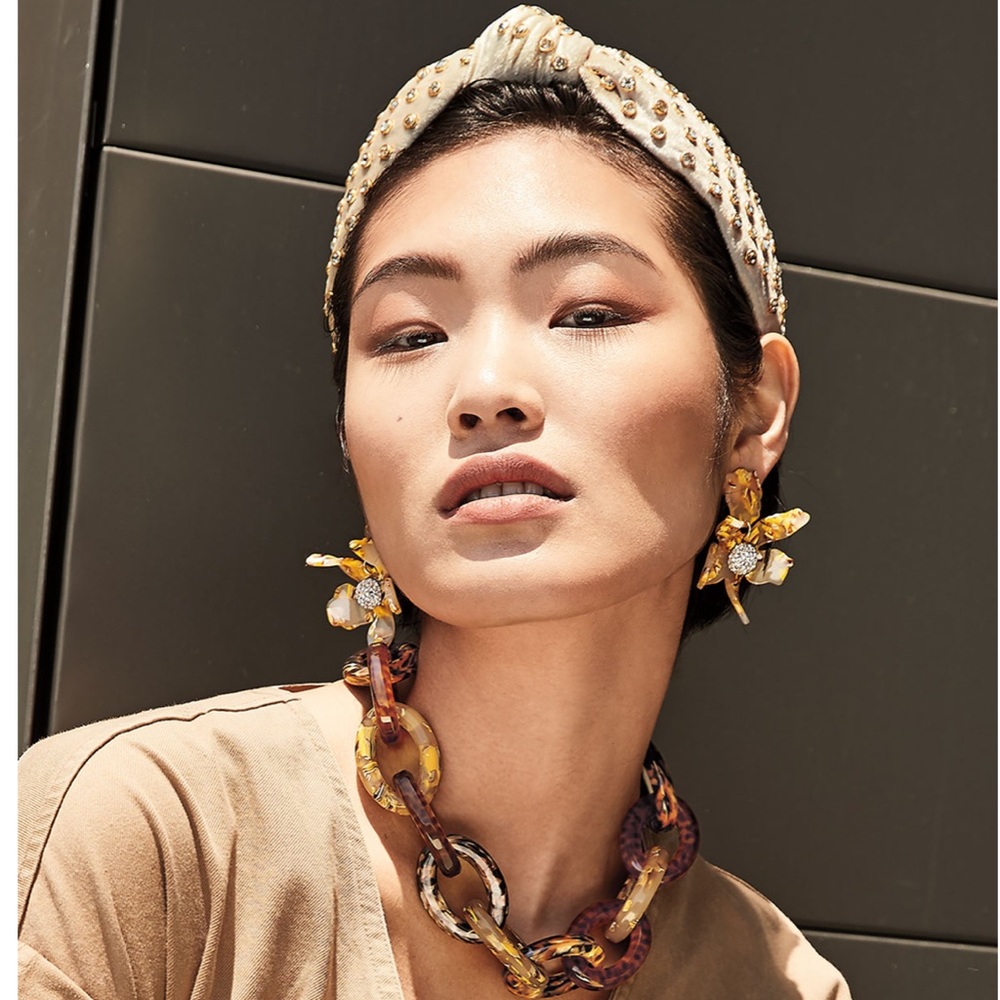 Lele Sadoughi Velvet Crystal Embellished Headband